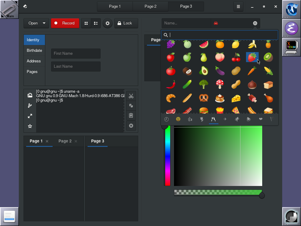 GTK+ Widget Factory with Color Emoji